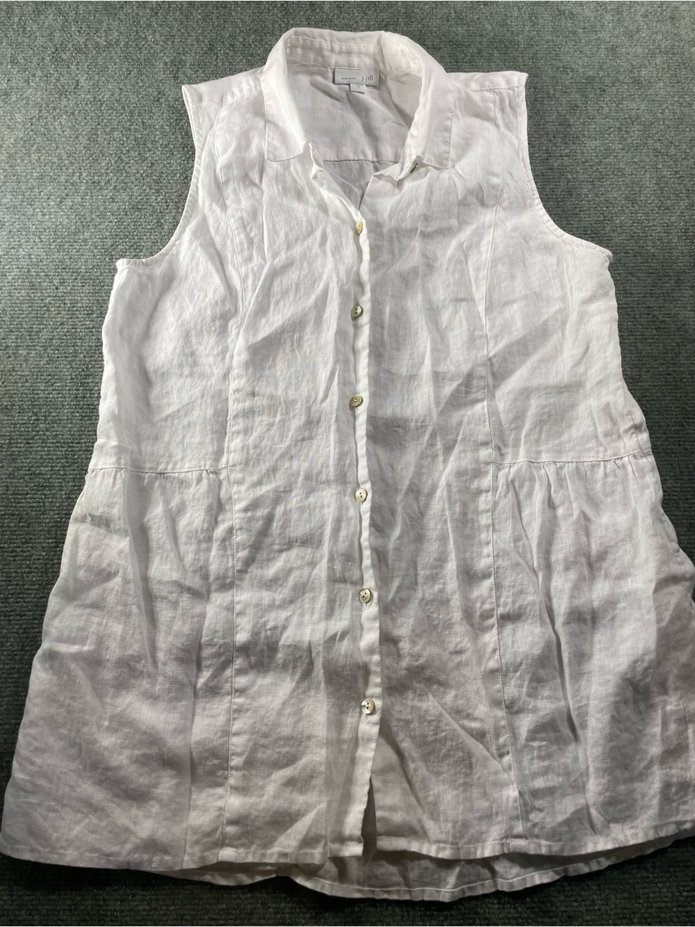 J. Jill White Love Linen Top — Lightweight Button Front